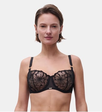 Soutien-gorge corbeille broderie florale - Chantelle - Noir