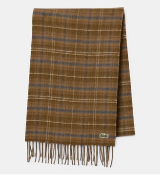 Echarpe en laine mélangée à carreaux - Lacoste - Noir, noir et vert