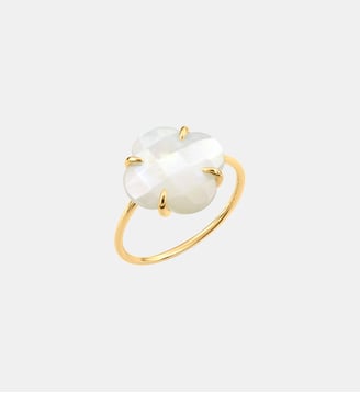 Bague, nacre blanche, or jaune Morganne Bello