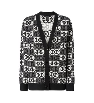 Cardigan à logo love birds - Pinko - Noir et blanc