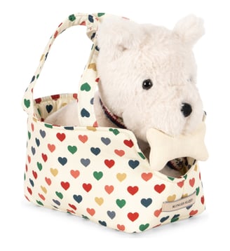 Peluche chien avec panier - Konges Slojd - Blanc