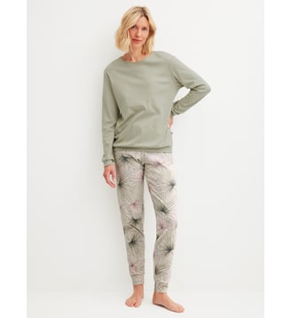 Pyjama à poignets Spring Flower Dreams - Calida - Tea green