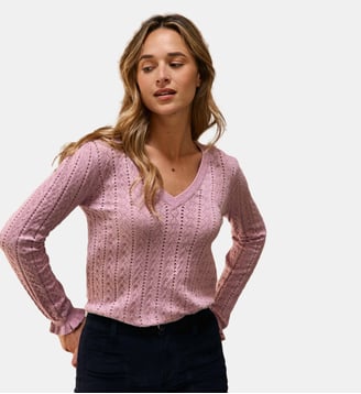 pull uni MONCEAU - La Petite Etoile - Rose