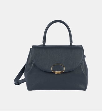 Sac à main Milano Pia M  cuir grainé - Lancaster - Bleu foncé