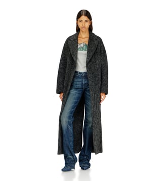 Manteau long en laine et alpaga mélangés - Diesel - Gris foncé