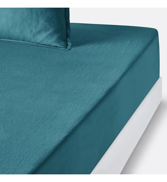Drap housse lin lavé, bonnet 35 cm La Redoute Interieurs