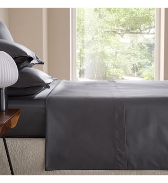 Drap plat en satin de coton 200 fils - AM.PM - Gris sencha