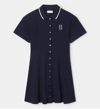 Robe évasée Petit Piqué badge - Lacoste - Bleu marine