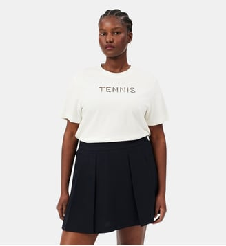 T-shirt broderie Tennis - Lacoste - Blanc