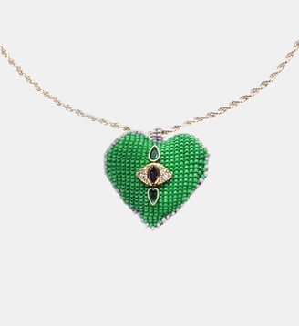 Collier chaîne avec pendentif perles tissées FORTAZA - Hipanema - Vert