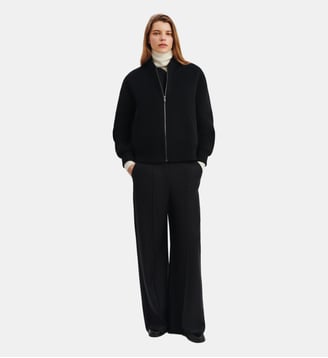 Blouson droit double face laine et cachemire - Bompard - Noir