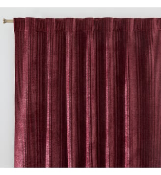 Rideau velours côtelé pattes cachées Carly - La Redoute Interieurs - Bordeaux