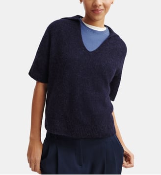 Polo maille plume - Bompard - Marine