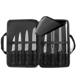 Trousse 8 couteaux de cuisine - Sabatier Trompette - Argent