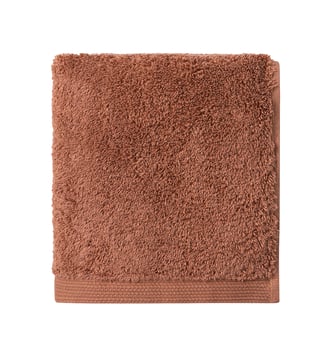 Serviette invité unie en coton peigné biologique, 650gr/m², ESSENTIEL - Alexandre Turpault - Rouge cosmos