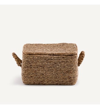 Panier rectangulaire tressé en jacinthe d'eau - AM.PM - Naturel