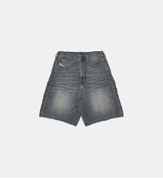 Short en jean gris effet délavé - Diesel Kids - Denim noir