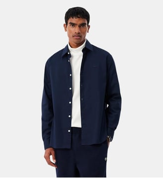 Chemise coton texturé regular fit - Lacoste - Bleu marine