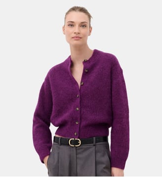 Gilet mdoriane - Motif uni - Caroll - Violet foncé