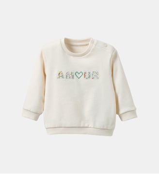 Sweat lettres en tissu Liberty  - Coton biologique - Cyrillus - Liberty nazanin