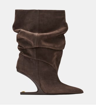 Bottines « No Wedge » en cuir suédé - Balmain - Gris