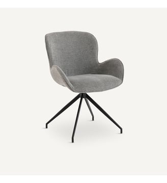 Fauteuil de table pivotant Asyar - AM.PM - Gris et argent