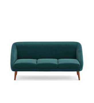 Canapé 3 places, en velours - La Redoute Interieurs - Vert jade