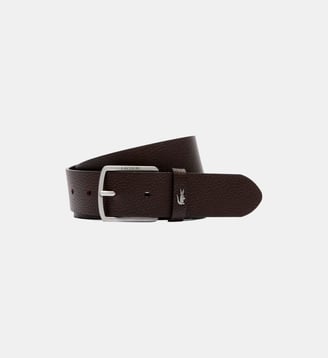Ceinture en cuir grainé - Lacoste - Marron