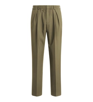 Pantalon à ceinture élastique en laine Balmain