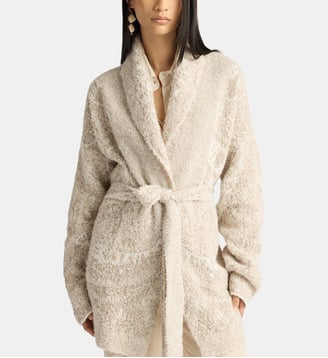 Reading cardigan en jacquard - Momonì - Beige