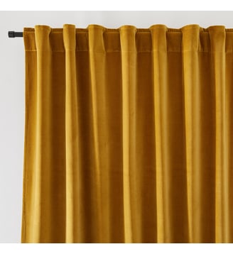 Rideau velours finition pattes cachées - La Redoute Interieurs - Jaune bronze