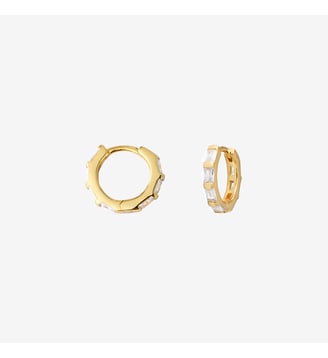 Paire de boucles d'oreilles créoles Doré  POLLY - Caroline Najman - Oxyde de zirconium blanc