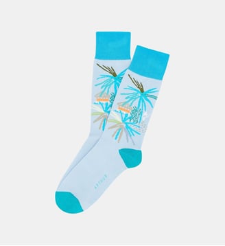 Chaussettes en coton - Tropical Bleu - Arthur - Bleu