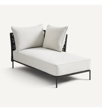 Méridienne réversible sangles tressées - AM.PM - Gris chiné