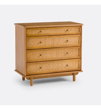 Commode pin massif et cannage - La Redoute Interieurs - Pin ciré