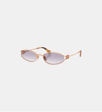 Lunettes de soleil Irrégulier MU C51S - Miu Miu - Or rose