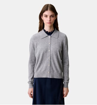 Cardigan ajusté laine - Claudie Pierlot - Gris chine