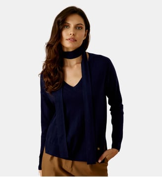 Pull col v uni MELYAF - La Petite Etoile - Marine