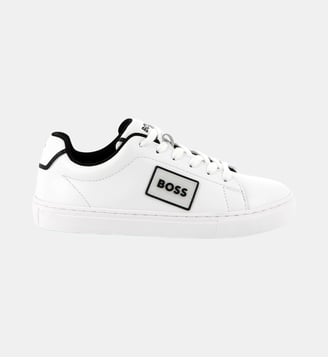Baskets en cuir de vachette - BOSS Kidswear - Blanc