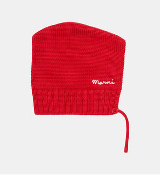 Bonnet en maille avec logo - Marni - Rouge