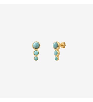 Boucles d'oreilles dorées améthyste - ANDREA - Caroline Najman - Bleu