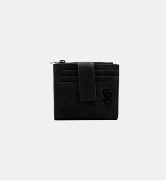 Porte-monnaie à patte en cuir de chèvre Brooklyn - Serge Blanco - Noir