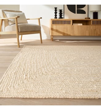 Tapis rectangulaire jute blanchi La Redoute Interieurs