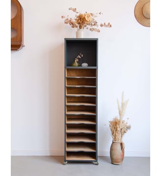 Casier trieur en bois Isabelle N°304- Produit chiné - Debongout - Bois foncé