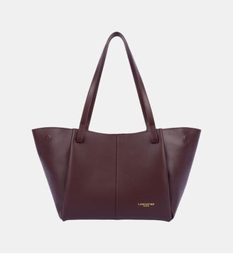 Grand sac cabas épaule Sierra Haus en cuir - Lancaster - Bordeaux foncé