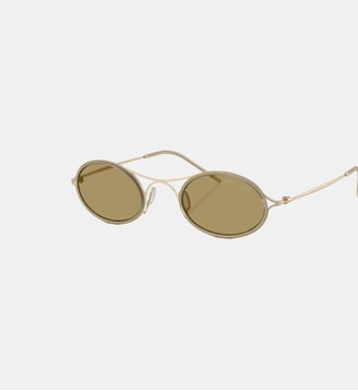 Lunettes de soleil Ovale AR6187 - Giorgio Armani - Or pâle mat