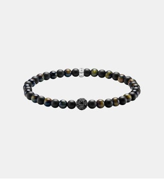 Bracelet talisman en obsidienne et œil de tigre - Thomas Sabo - Argent