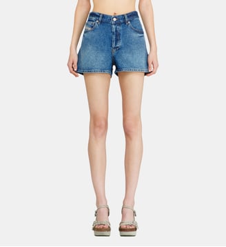 Short en denim usé - Diesel - Bleu moyen