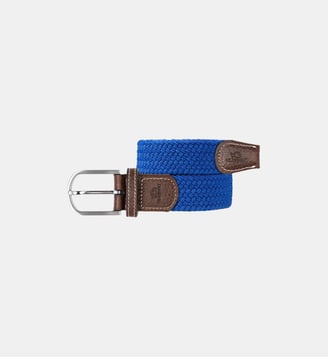 Ceinture tressée élastique unie - Billybelt - Bleu grec