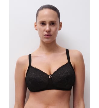 Soutien-gorge sans armature maintien en dentelle - Chantelle - Noir